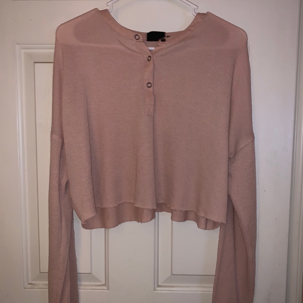 Comfy, Pink Cropped Sweater